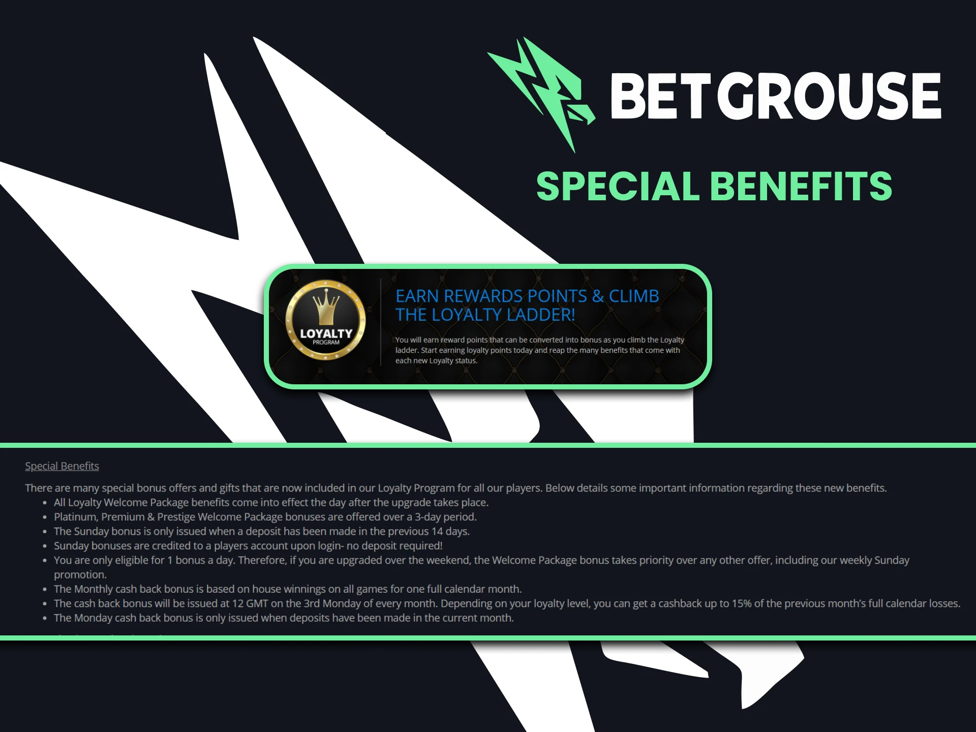 Instant welcome rewards in Betgrouse loyalty.