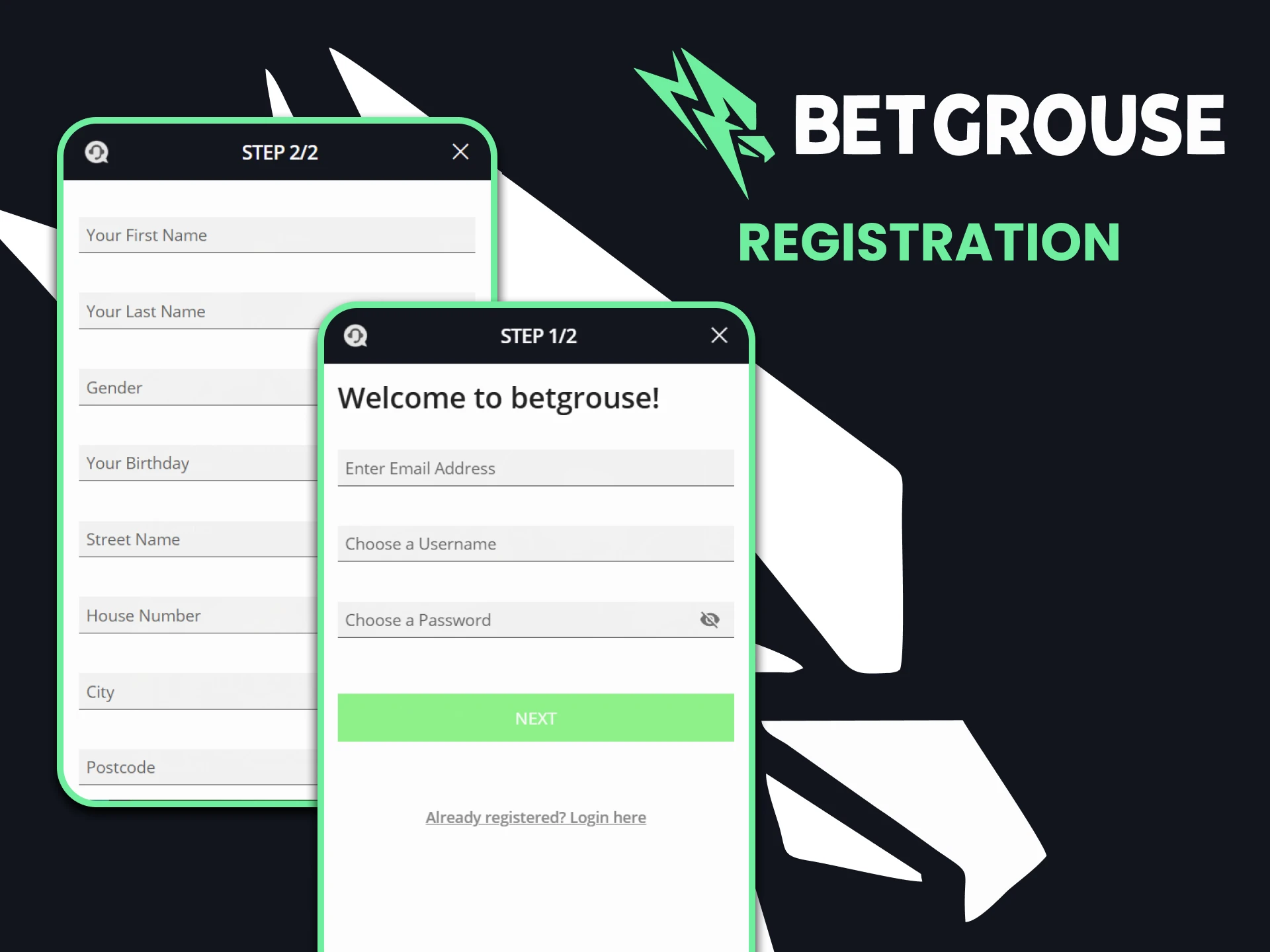 Create an account to access Betgrouse casino games.
