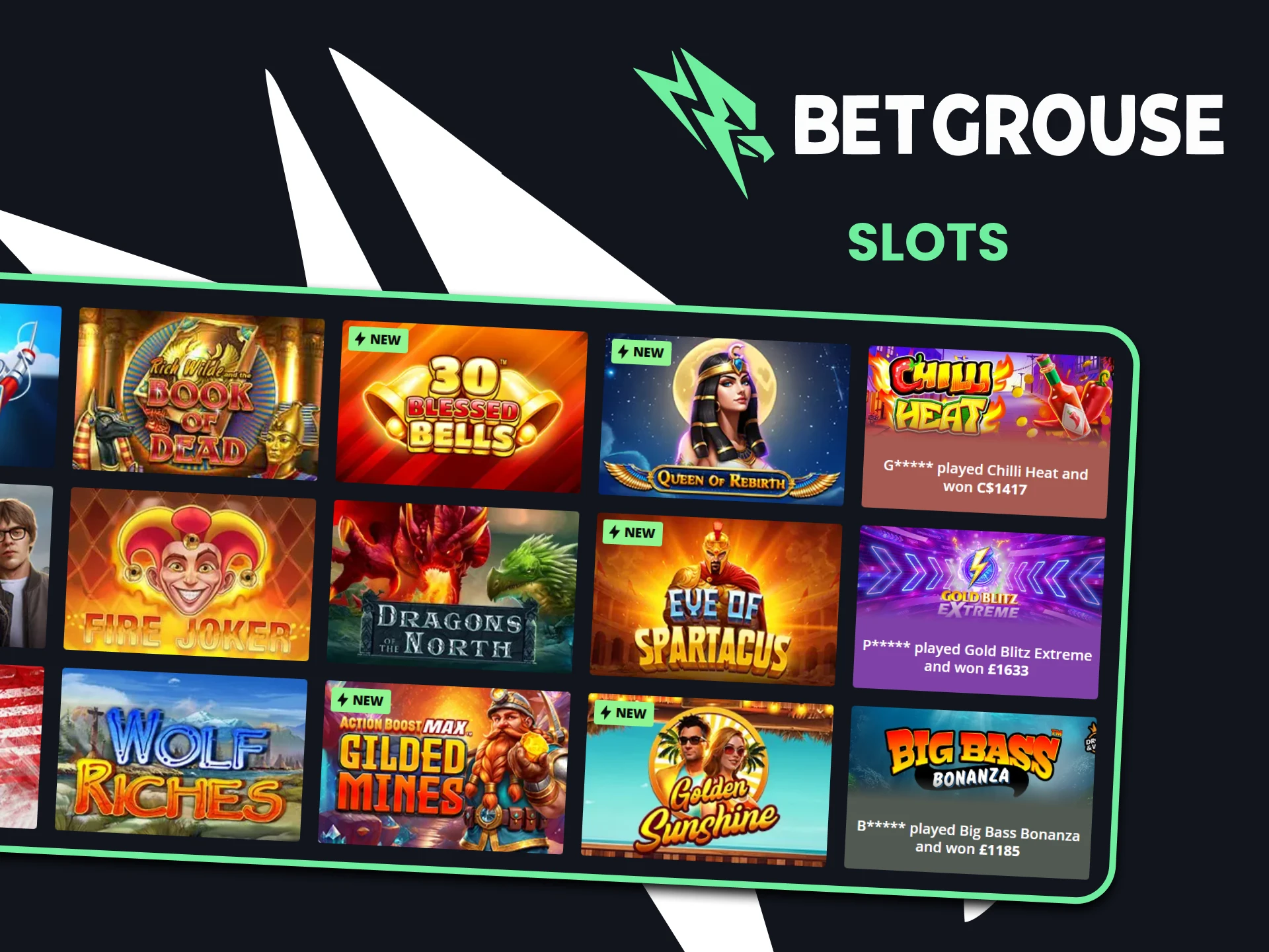Play jackpot slots at Betgrouse Casino.
