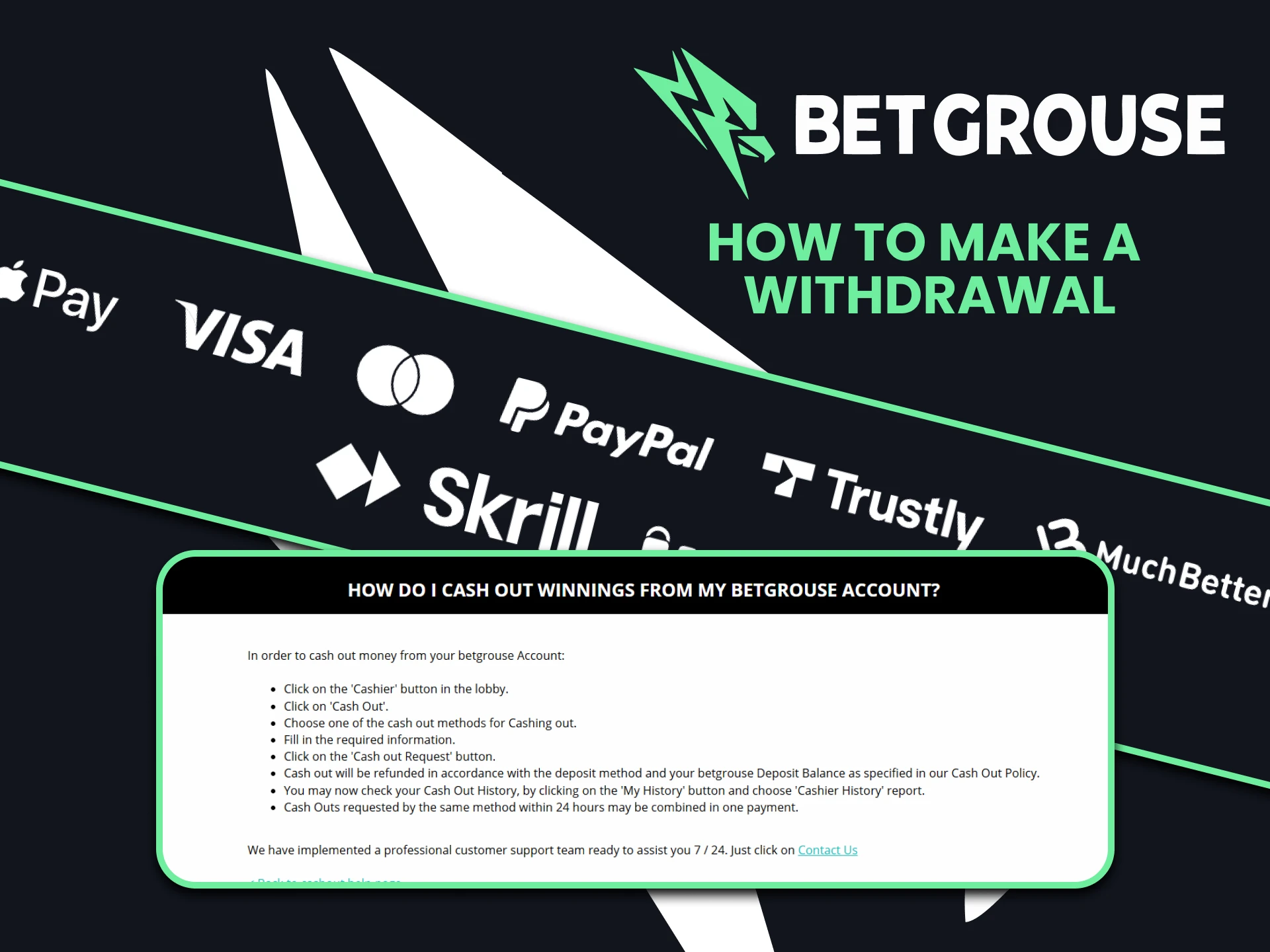 Get your winnings at Betgrouse fast.